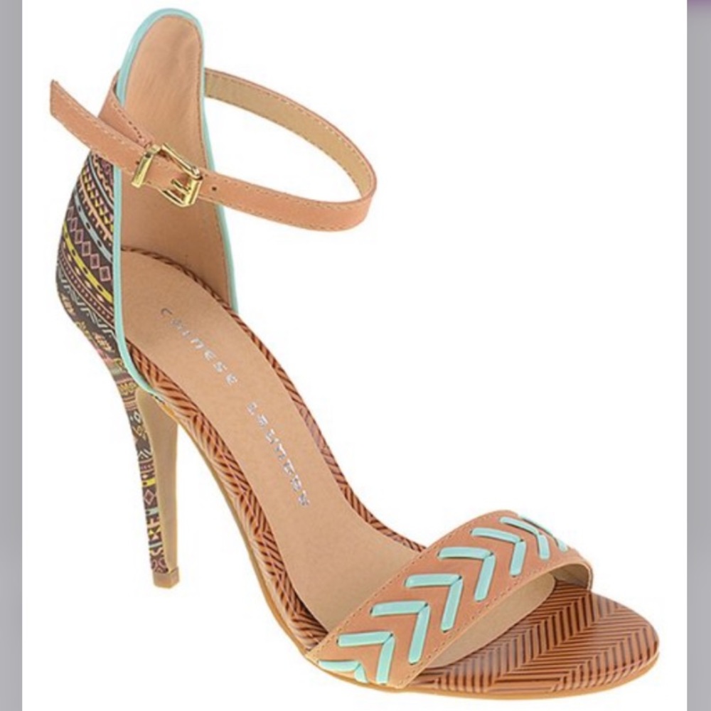 CHINESE LAUNDRY Z Lovely Holiday Teal Multi Heels - Size 6.5